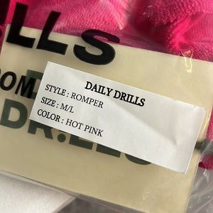 Daily Drills hot pink romper. NWT M/L
